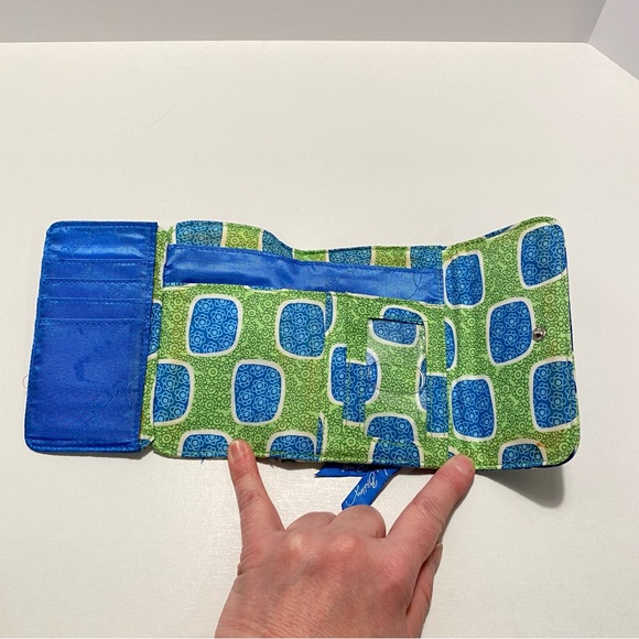 Vera Bradley Blue and Green Patterned Wallet Trifold. NWOT - Picture 5 of 6